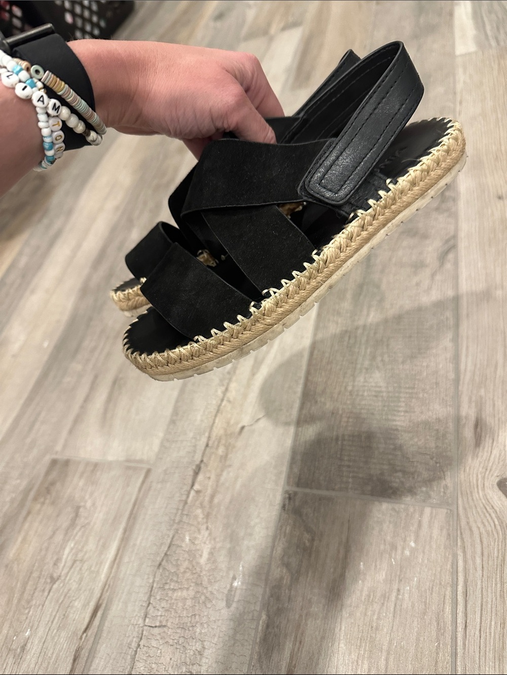 Vince- Women’s Black Suede Espadrille Slingback Sandals - Picture 2 of 2